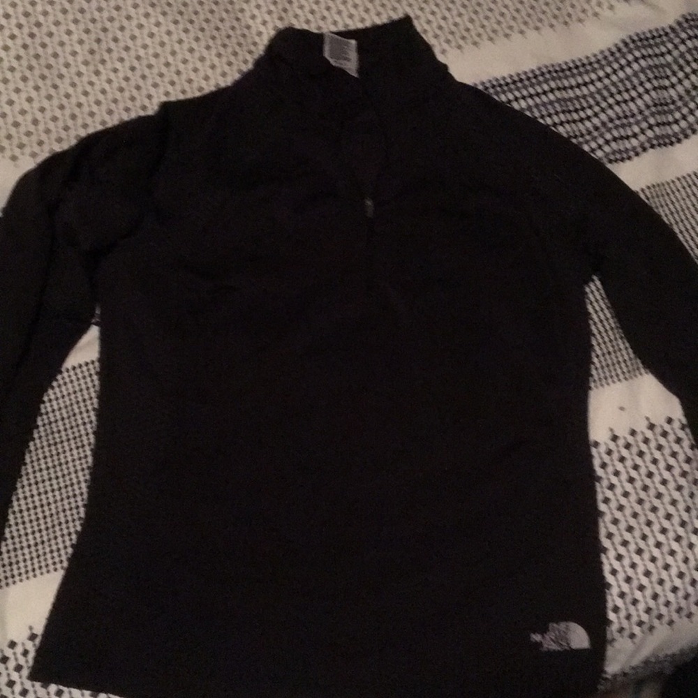 North face black half zip running top